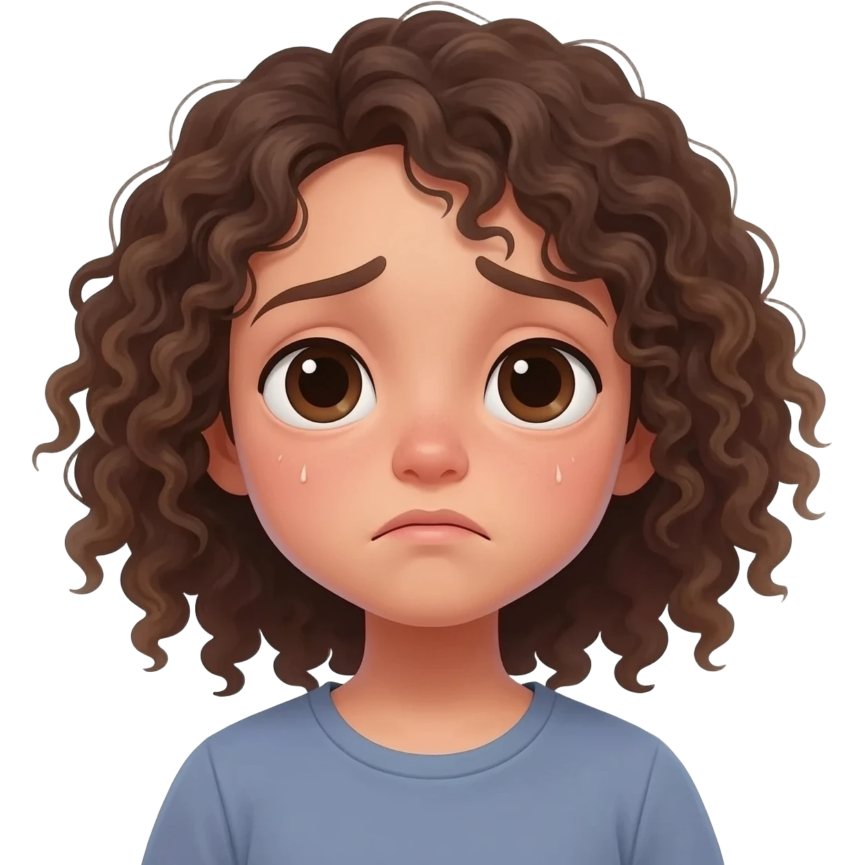 curly hair girl tired emoji