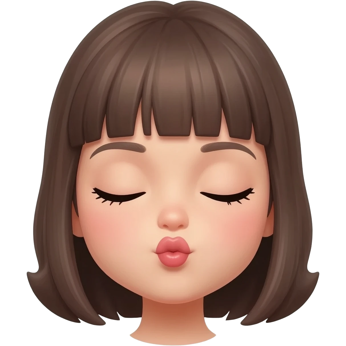 Closed eyes and blow a kiss but like not sexy emoji