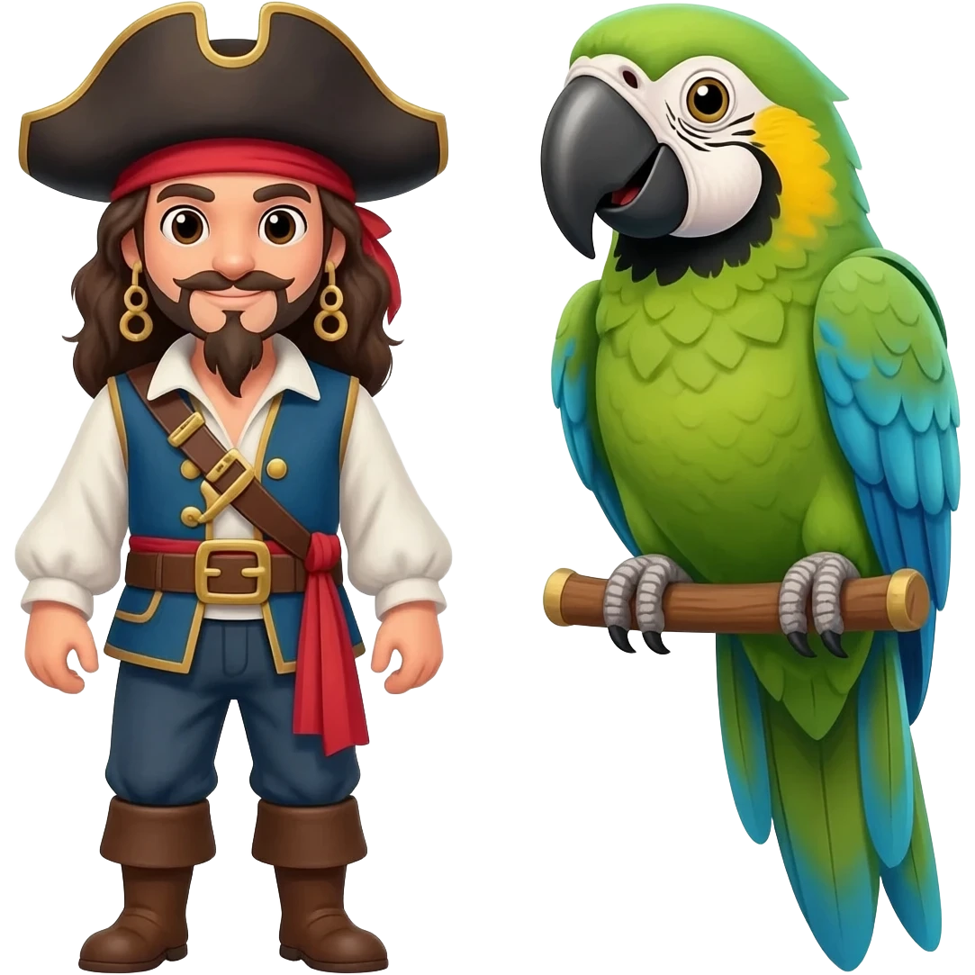 pirate and parrot emoji