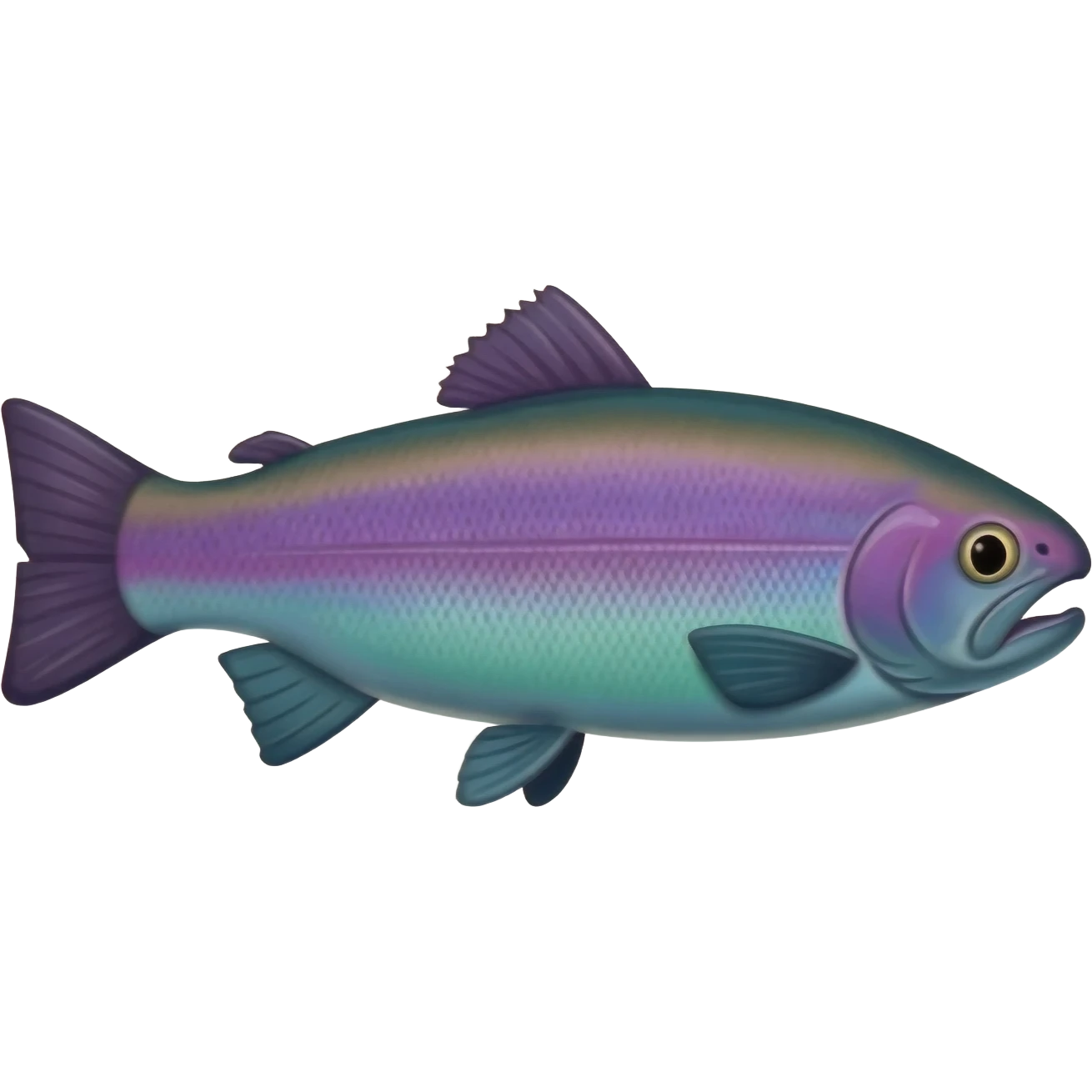 rainbow trout fish purple blue green blue emoji