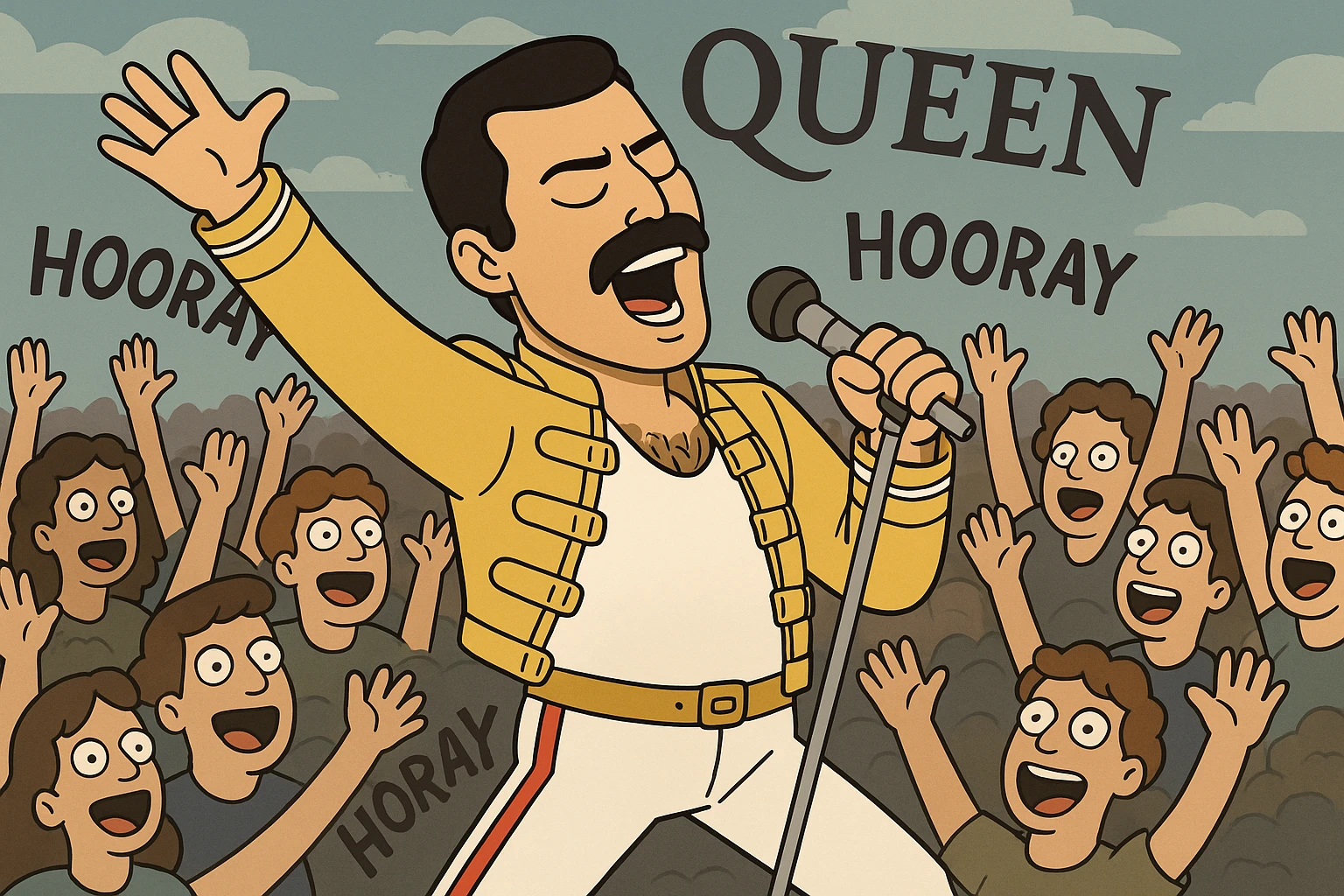 The people hooray queen wembley crowd Freddie Mercury emoji