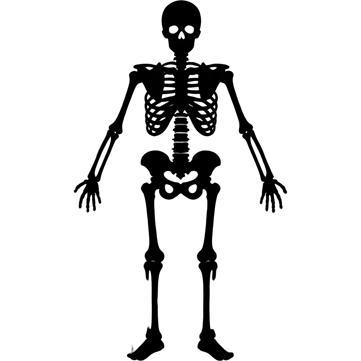 a black skeleton like a black flame emoji