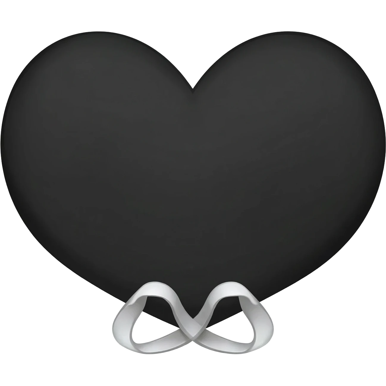 black heart with white ribbon emoji