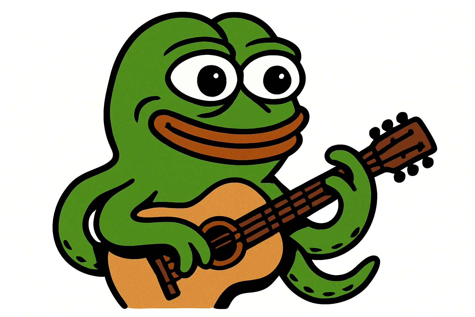 happy octopus with multiple arms playing guitar emoji