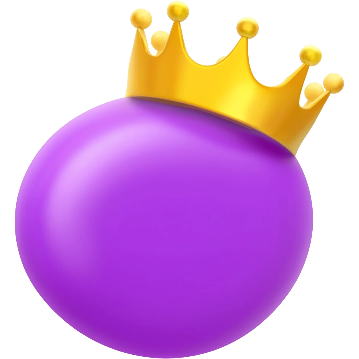 A purple jelly bean with a crown emoji