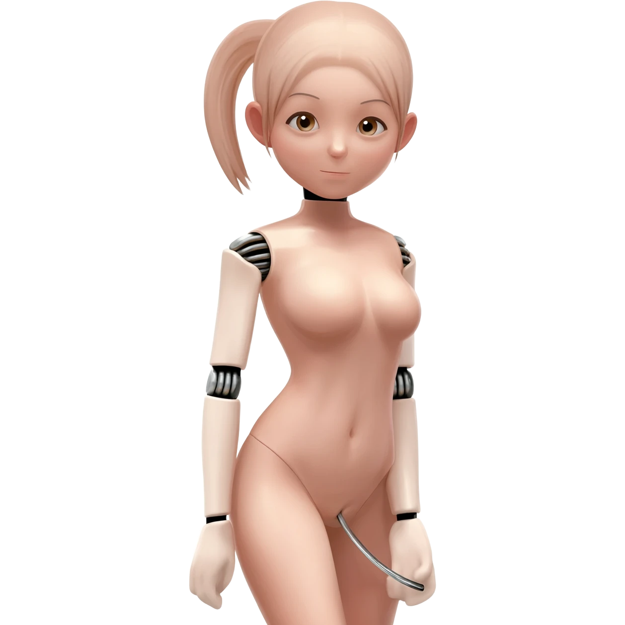 The nude robot girl get stick into asshole emoji