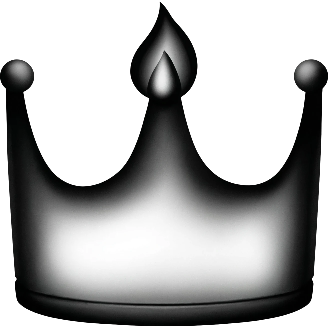 generate a bright black and white crown with a black flame emoji