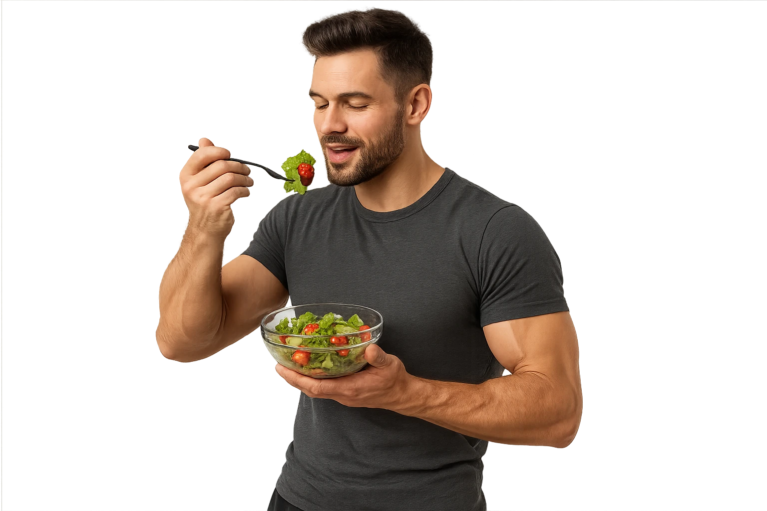 UOMO FITNESS CHE MANGIA INSALATA emoji