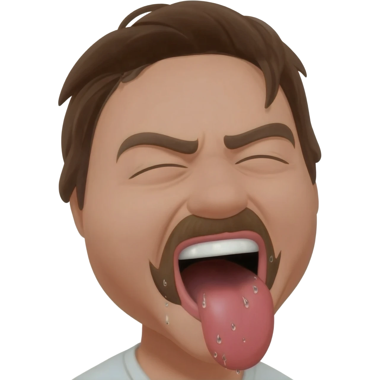 I want it to be laughing very very very very very hard and making his tongue come out (it need to be wet) emoji