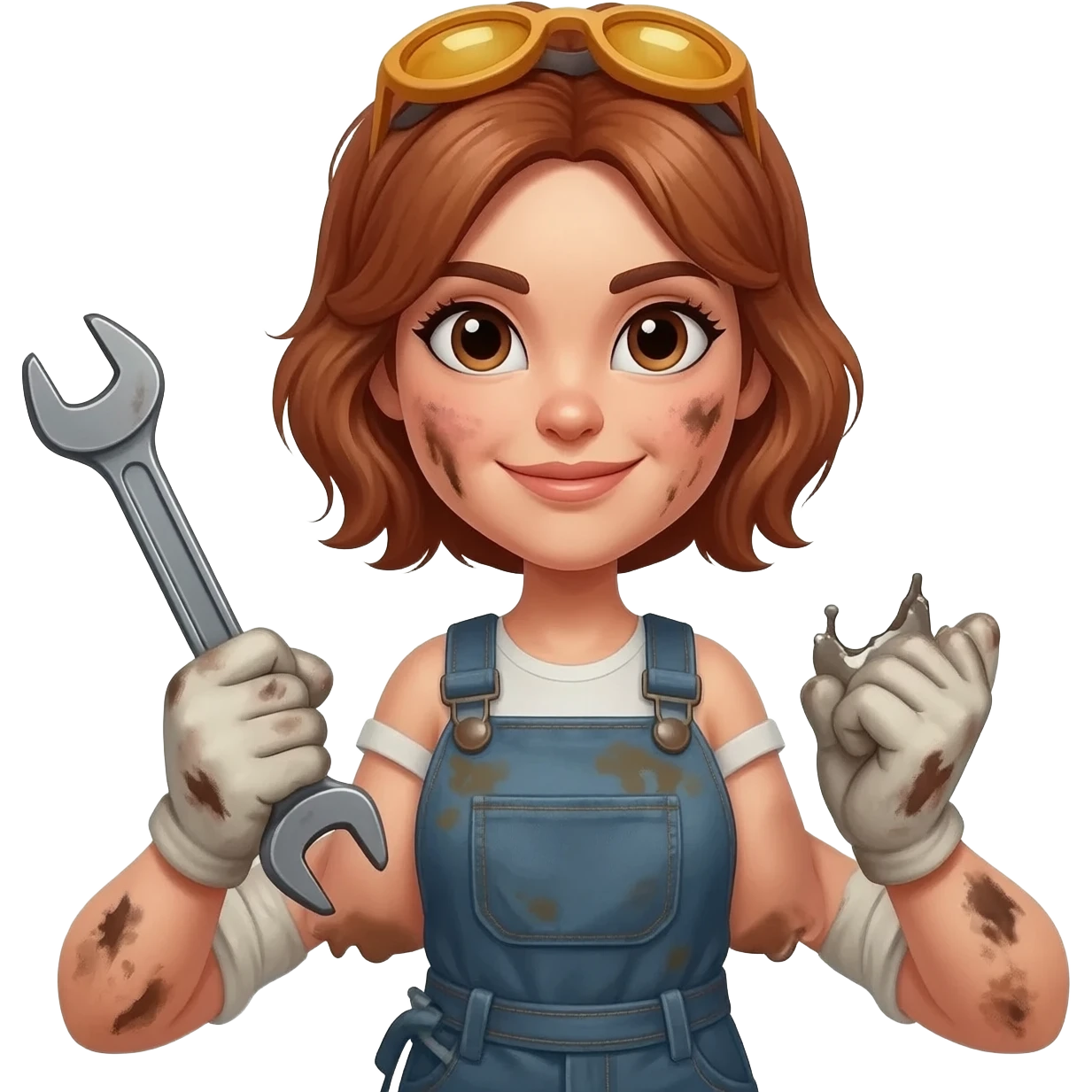 👩🏻‍🔧make her wore a tank top emoji