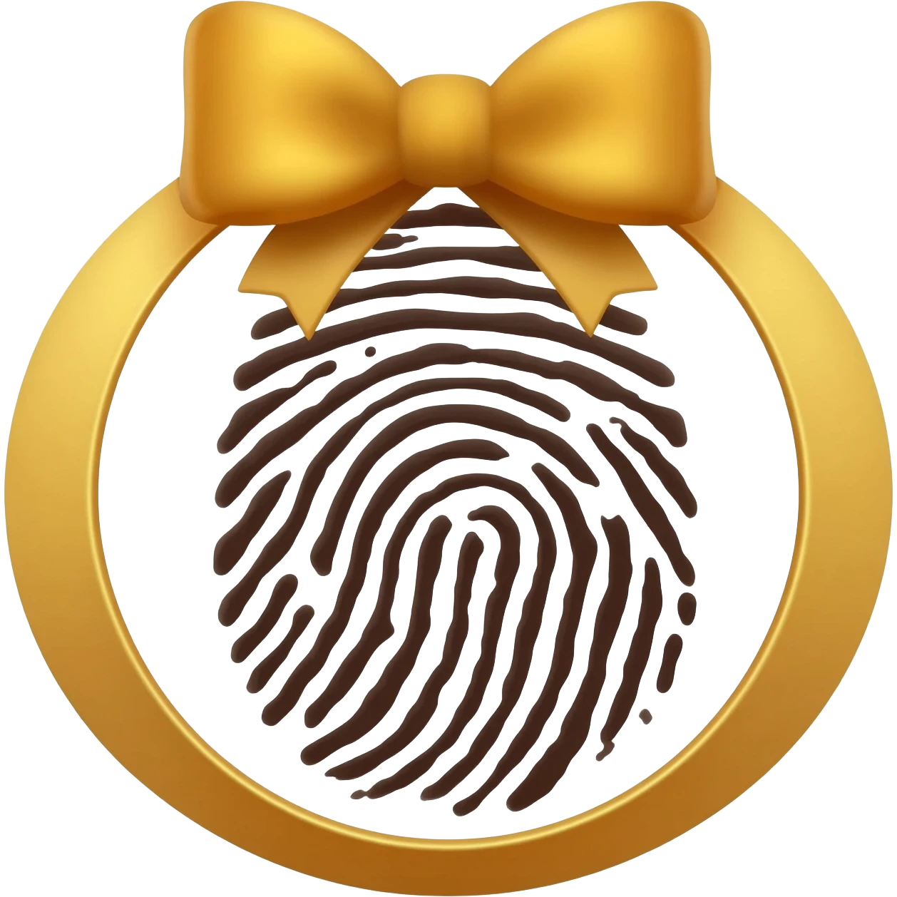 For fingerprint logo make brownish golden bow emoji