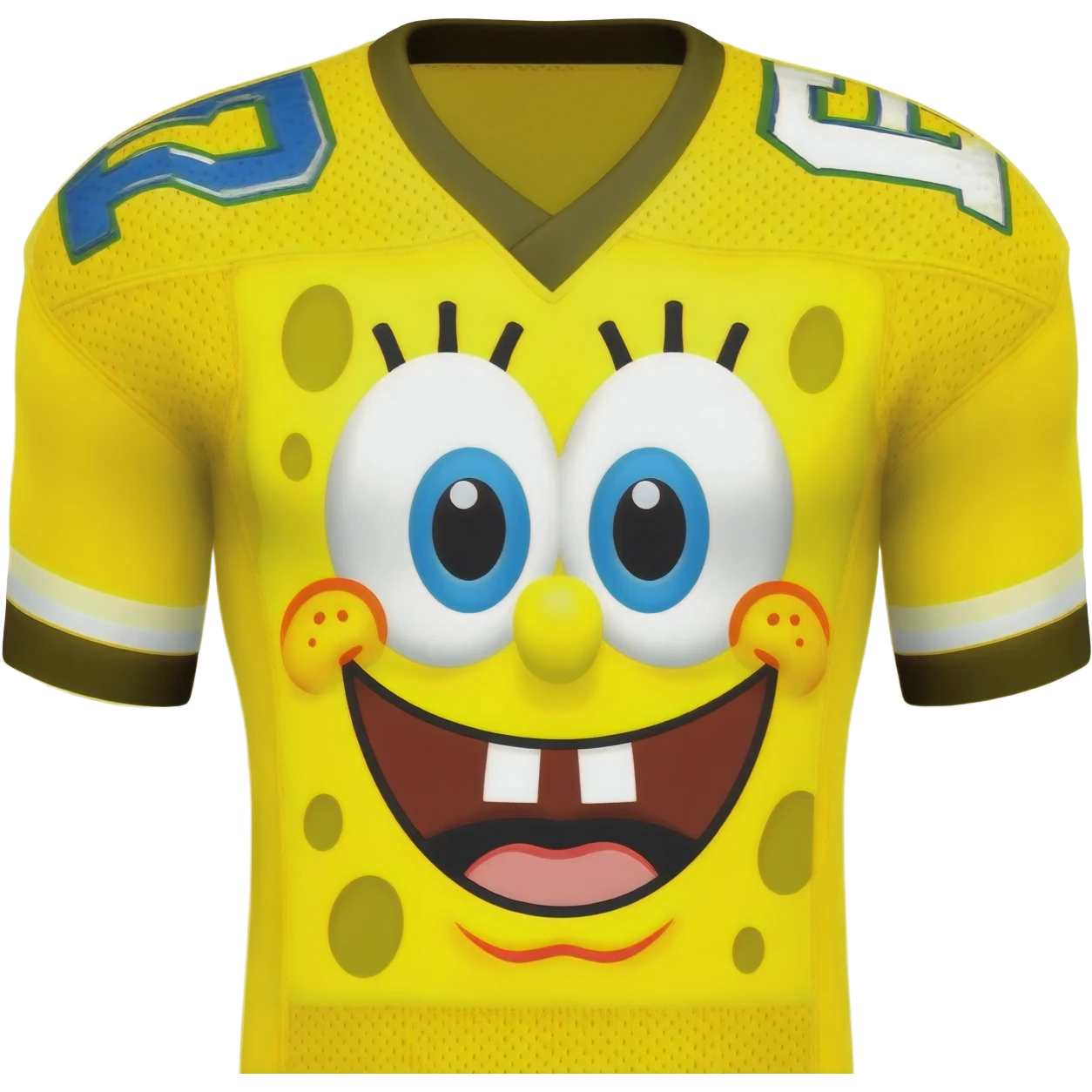 Make a yellow football jersey say Elijah and make there a SpongeBob badge emoji