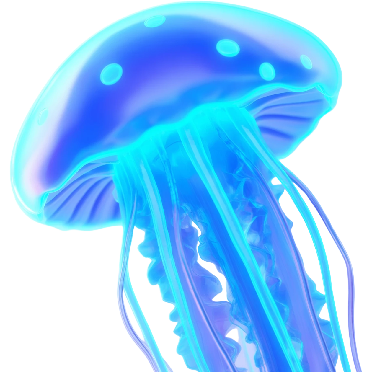 extraterrestrial futuristic otherworldly cyan bioluminescent neon-glowing aesthetic scenery jellyfish mushroom emoji