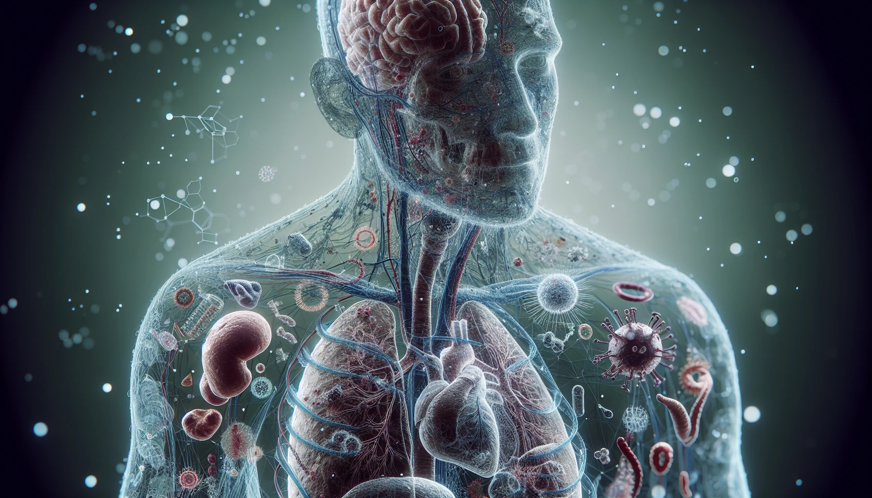corpo umano anatomico che accumula tossine e malattie nel corpo , iperrealistico 4k emoji
