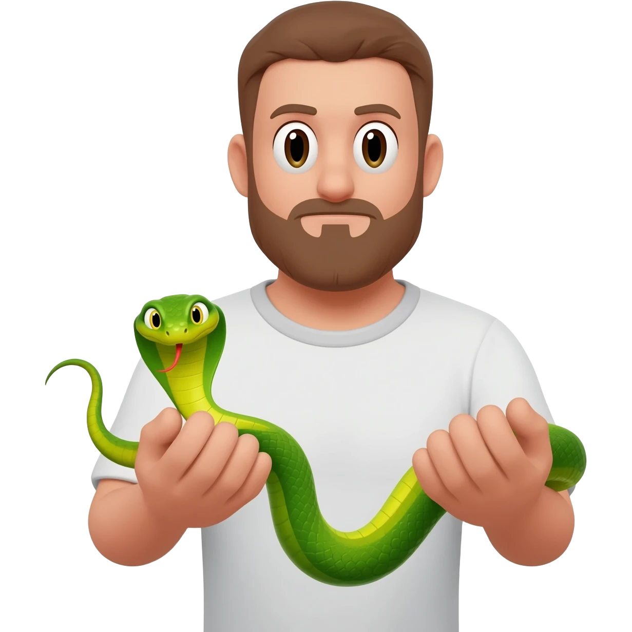 with a snake in his hands emoji