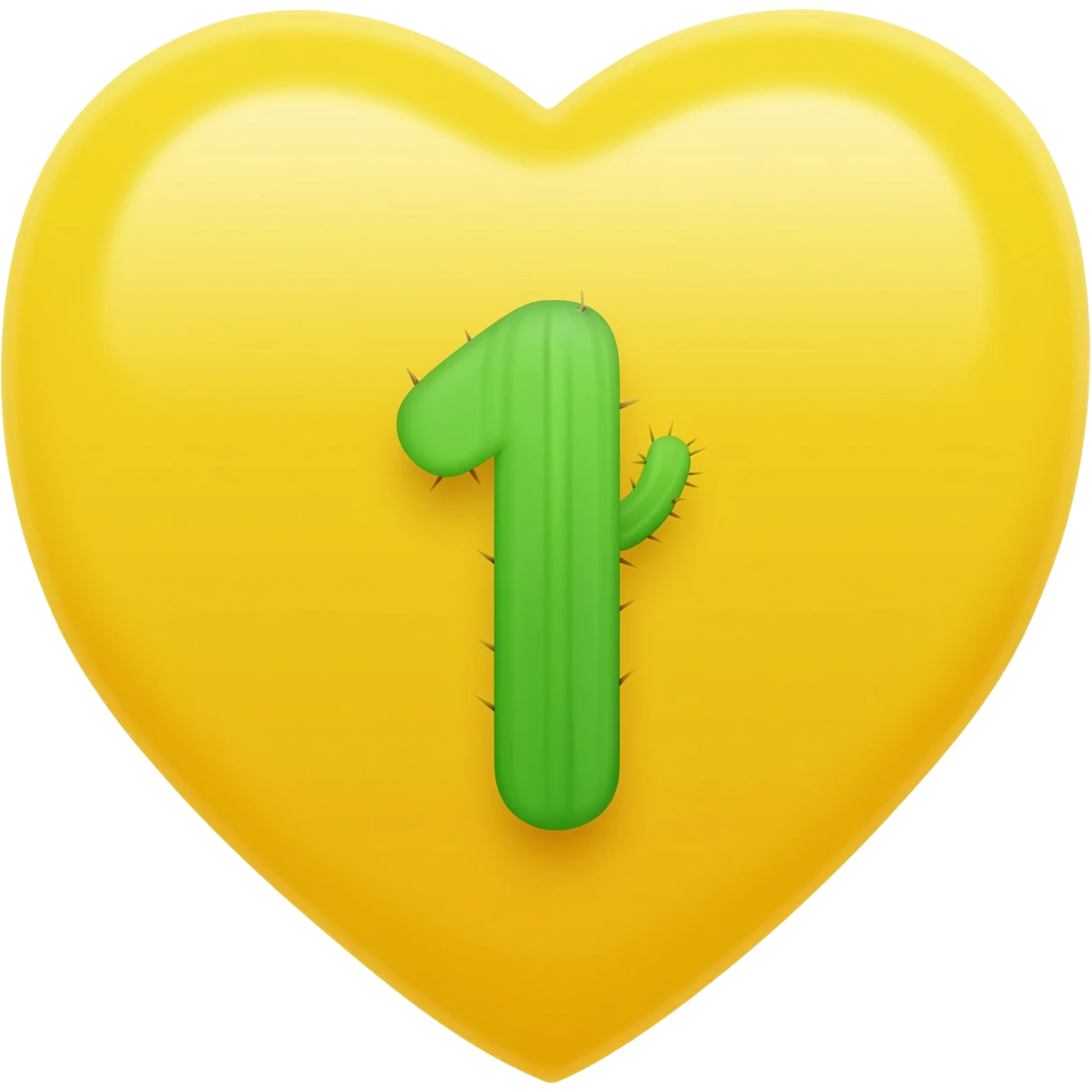 A yellow heart badge with a catcus and number 1 on it emoji