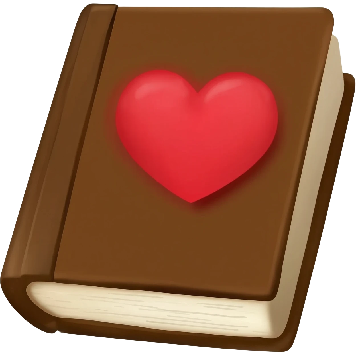 brown bible with red heart emoji