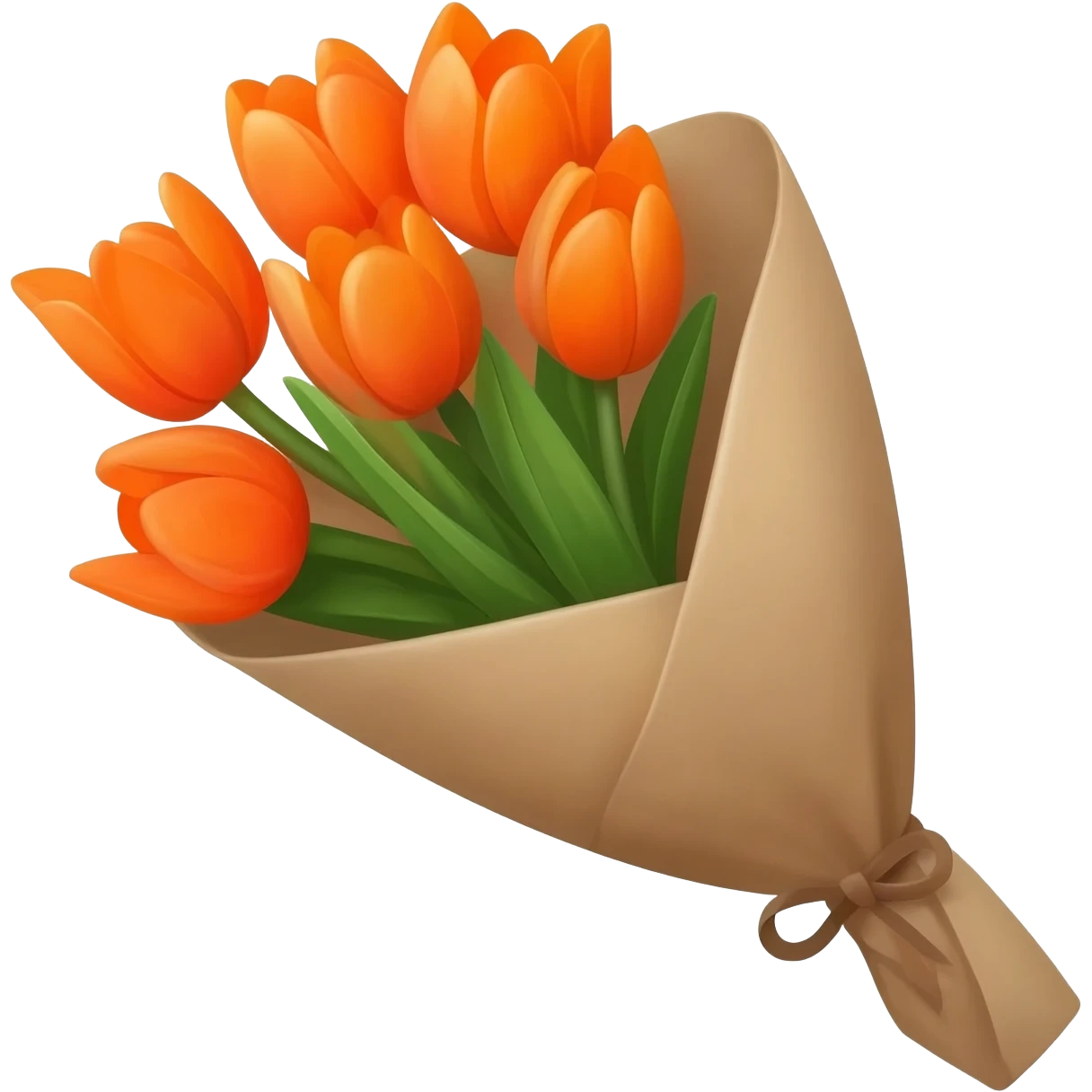 Turuncu lale buketi emoji