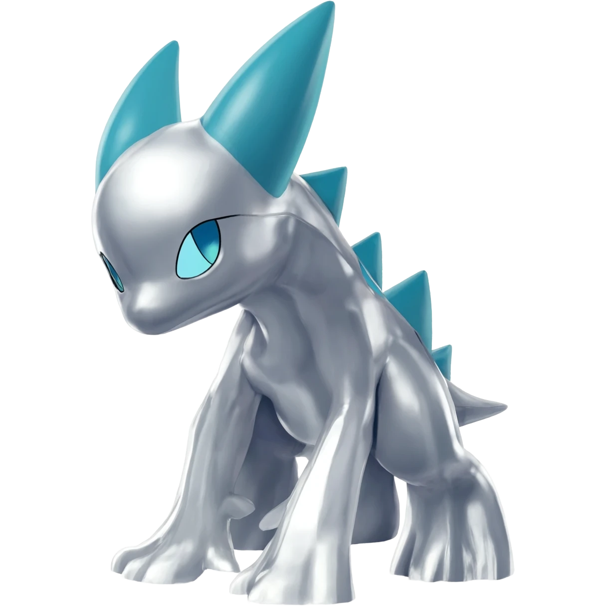 Shiny silvery Trico-Nargacuga-Silvally-Absol-fusion emoji