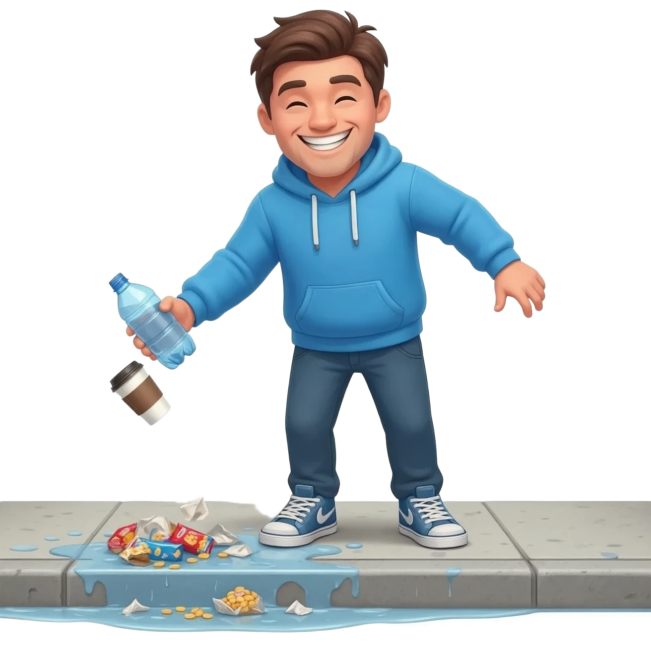 person throwing garbage on the ground emoji