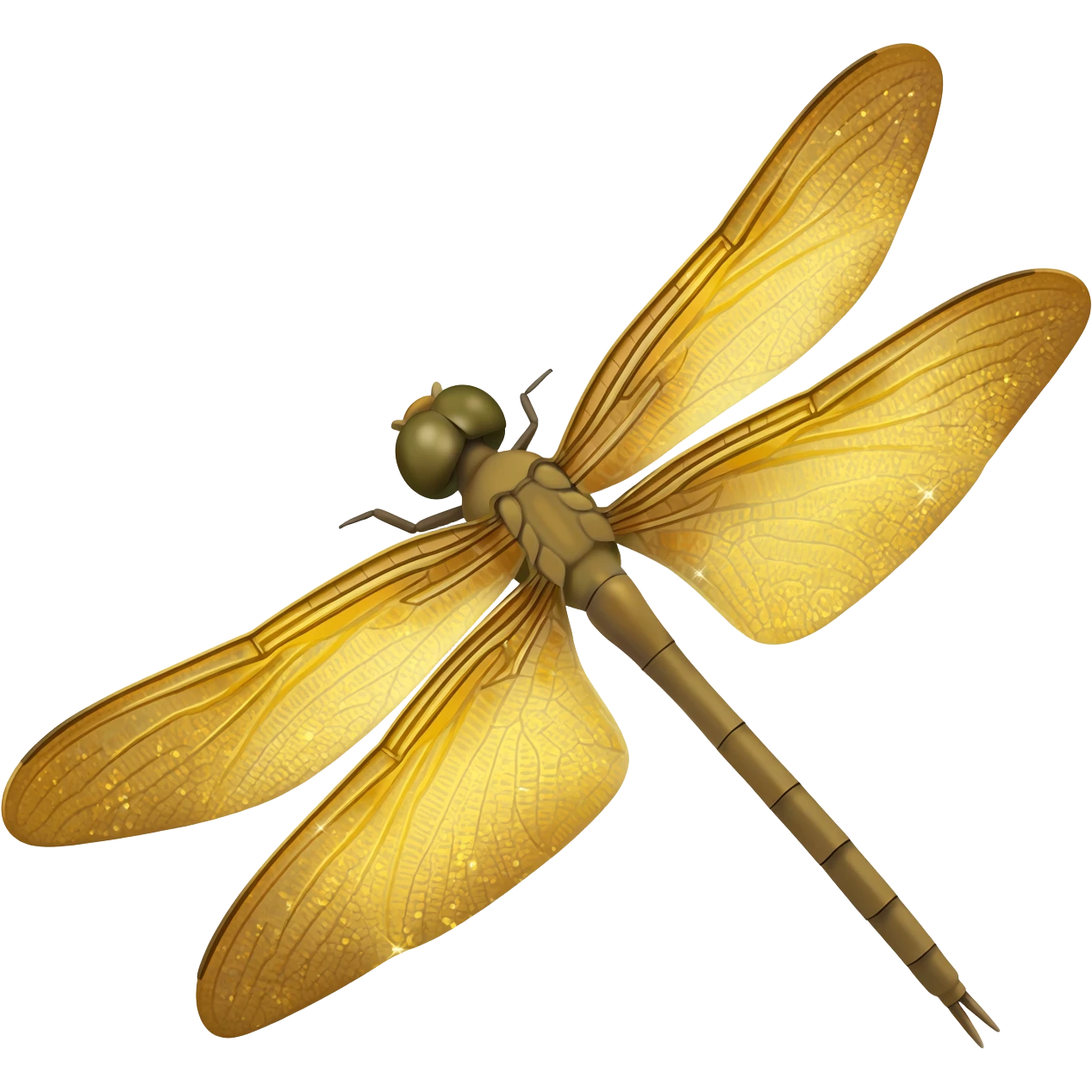 Light beige and shiny gold dragonfly emoji