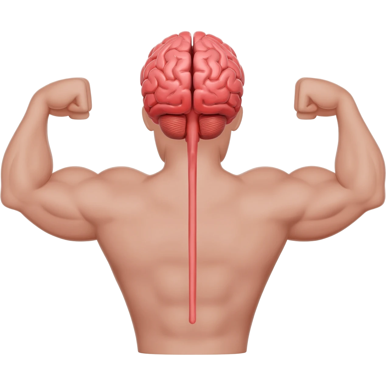 cerebro con dos brazos fuertes emoji