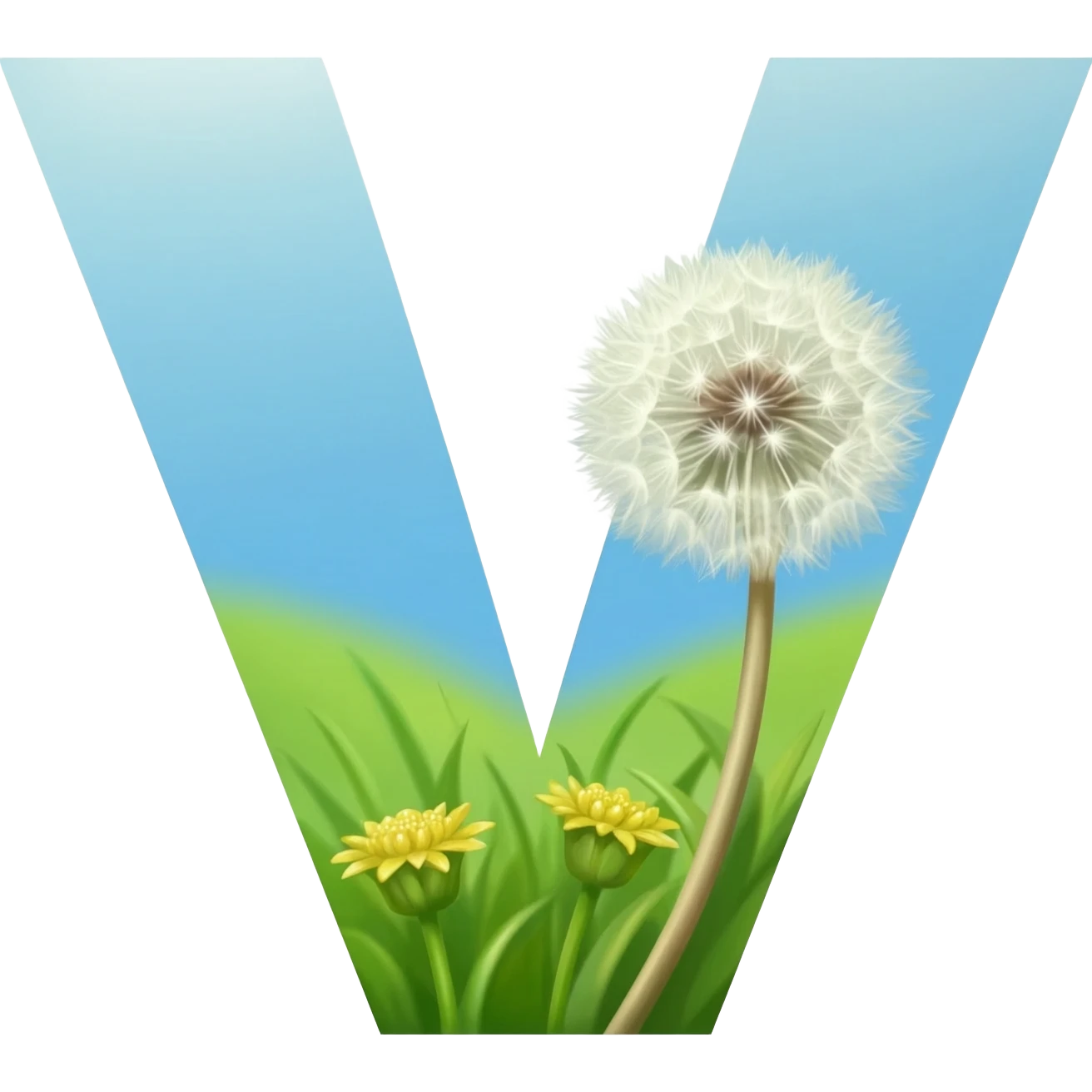 БУКВА V С НАРЦЫССАМИ emoji