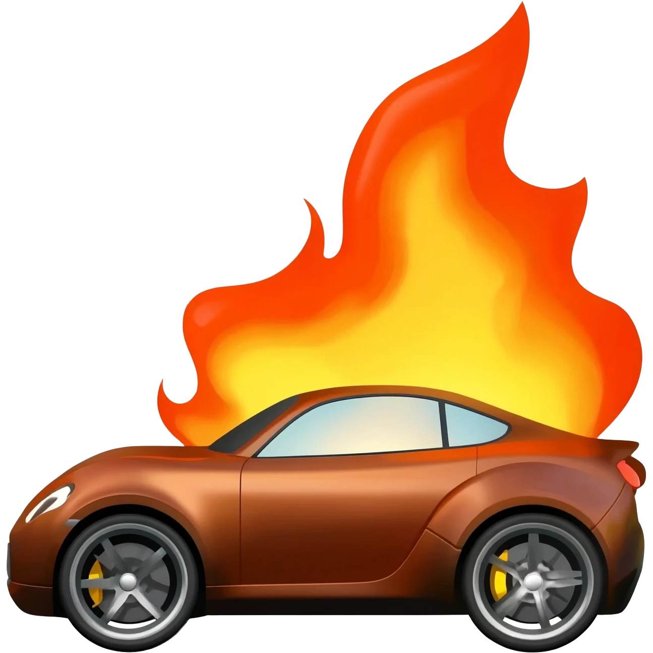 Sport car burning emoji