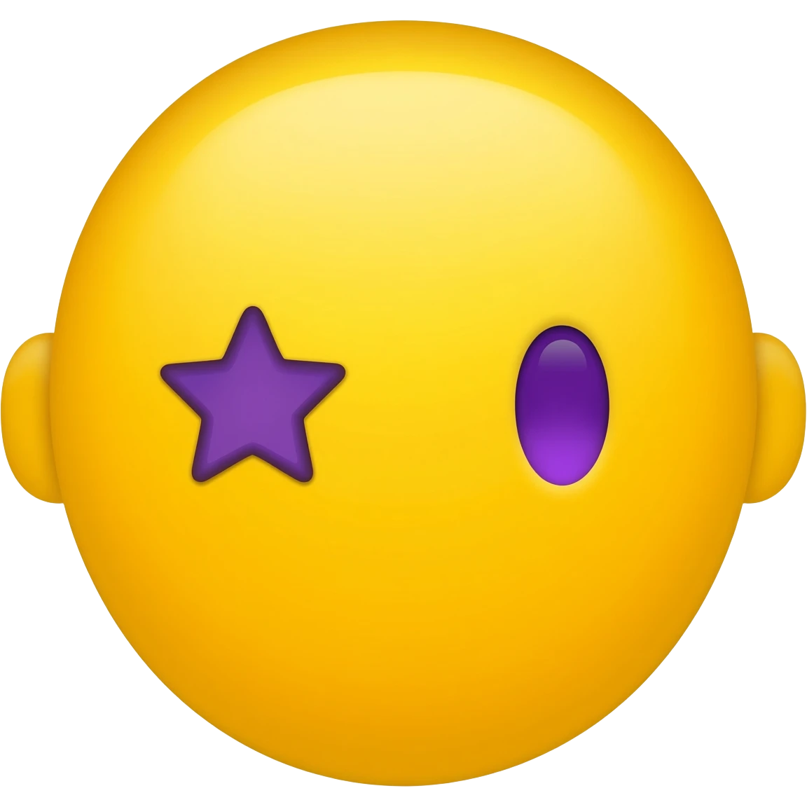 Yellow emoji with purple stars eye emoji