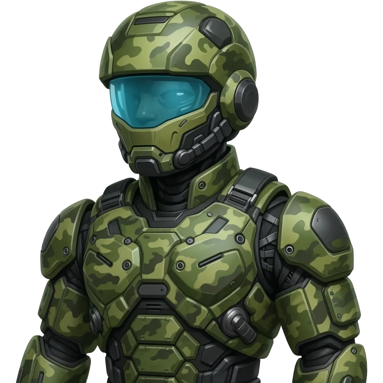 hi-tech soldier in green olive colors emoji
