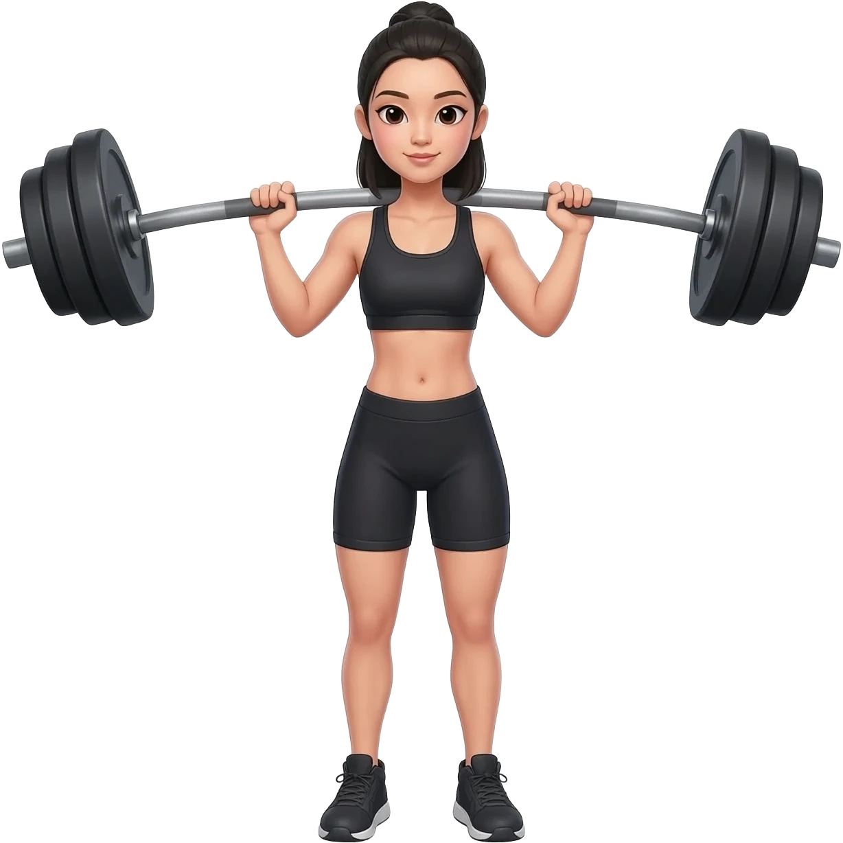 Chinese Beauty Lifting Weights at the Gym emoji