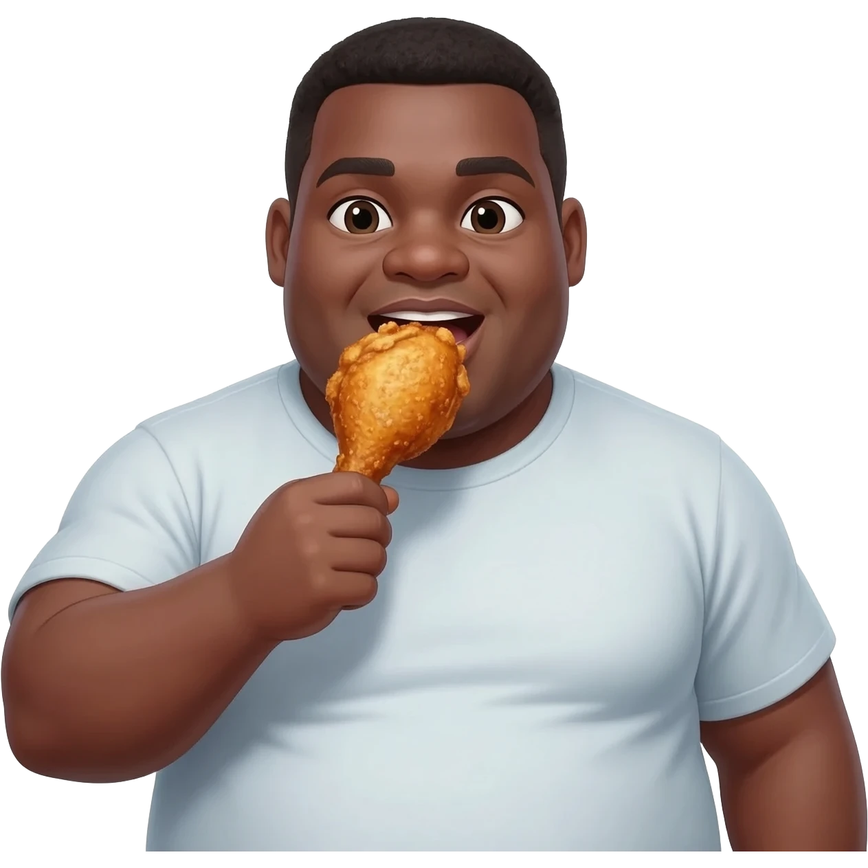 fat black guy eating fried chicken emoji
