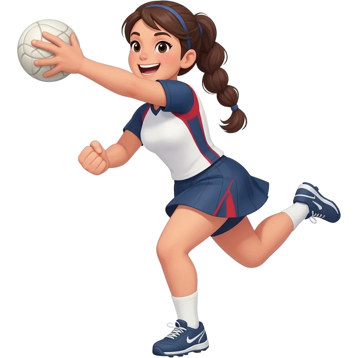 closeup picture of a female player smashing the ball hard and really enjoying it! emoji