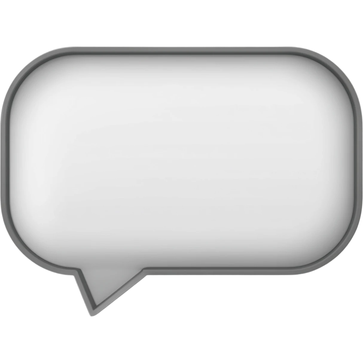 3d white messenger chat with grey outlines emoji