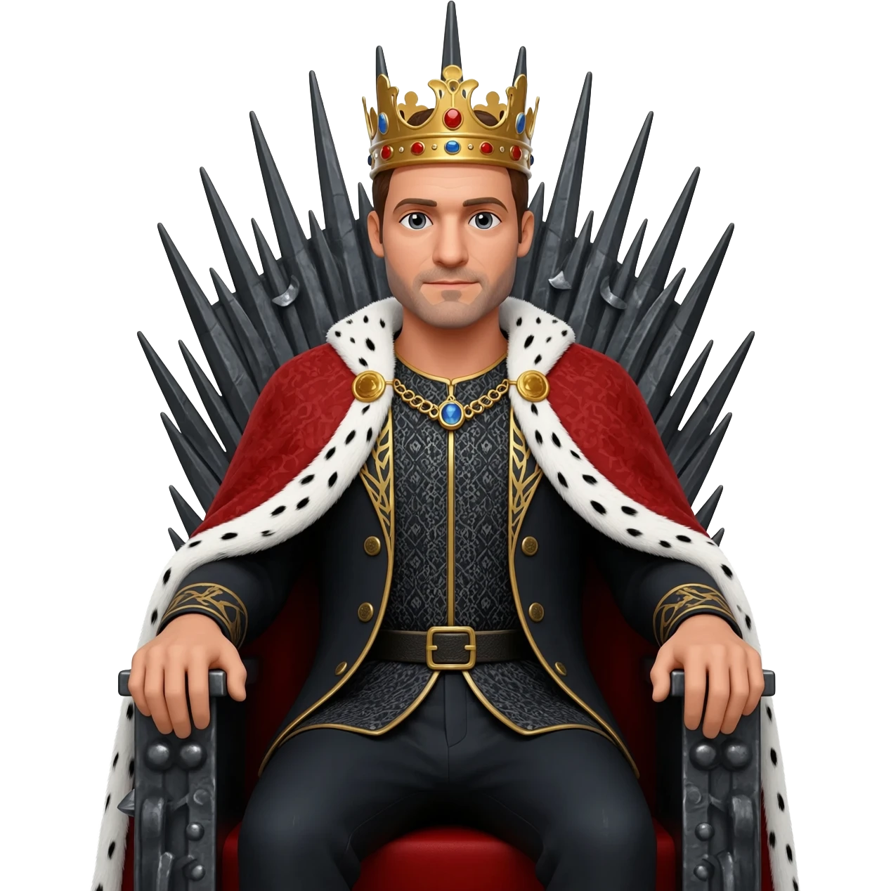 a King in his 30s with good looks setting on ironthrone emoji