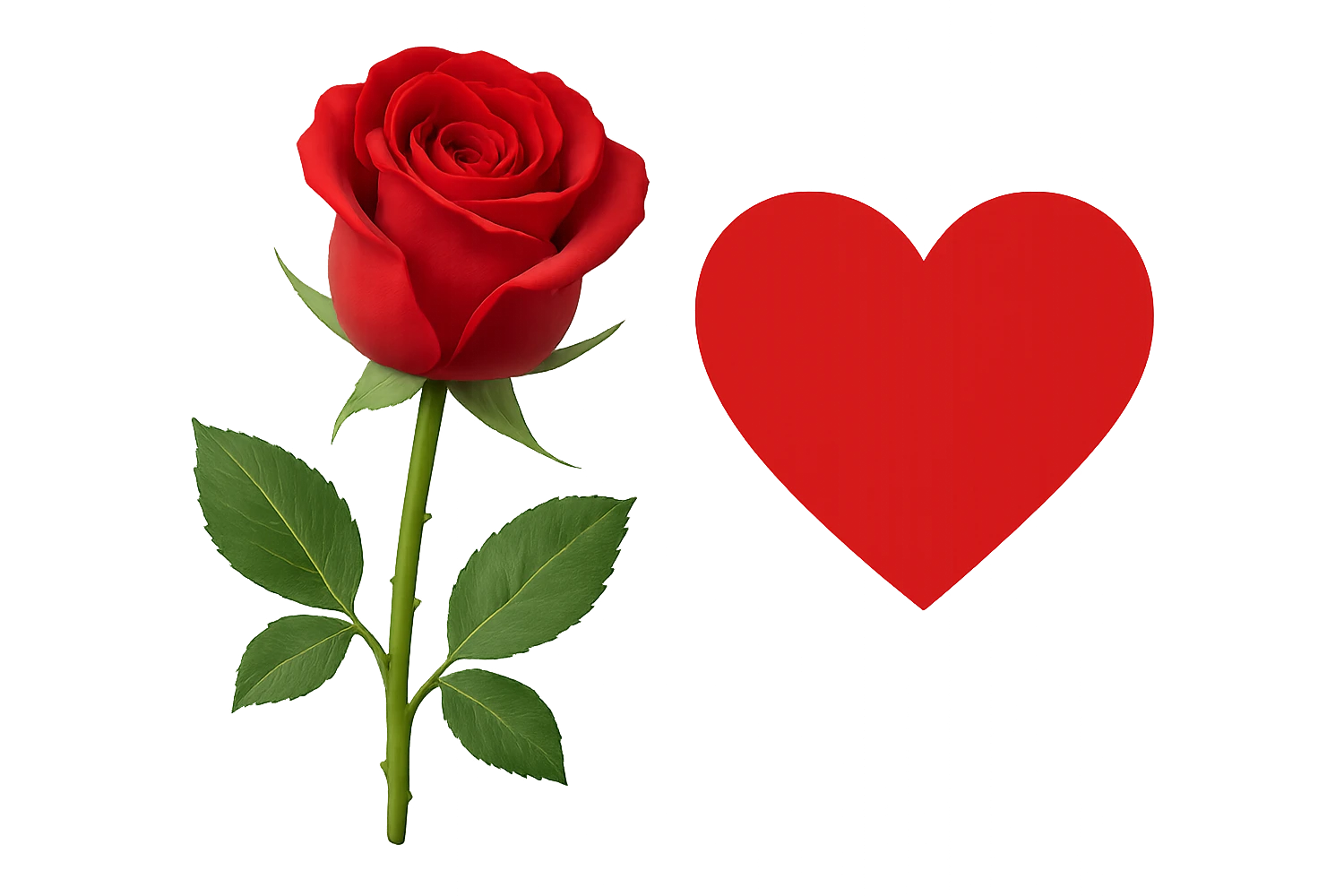 rose with a heart emoji