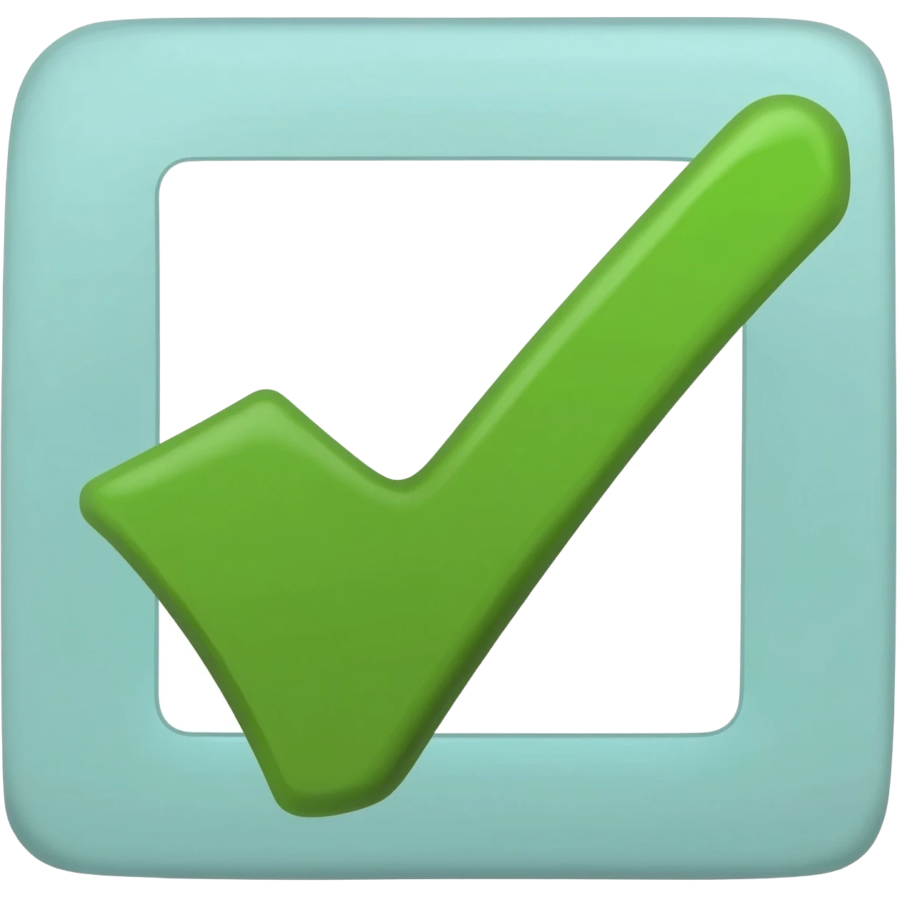 Single Discord emoji, 128x128px, transparent background, dark kraken deep-sea style, bold flat icon, thick black outline, neon teal glow accent. Subject checkmark emoji