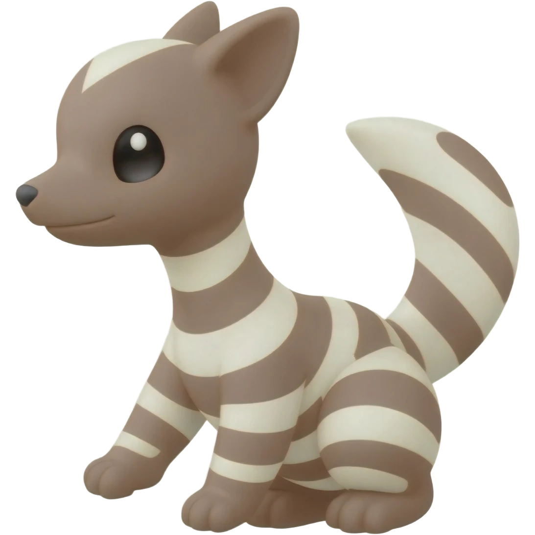 Purrloin-Minccino-Emolga-fusion (full body) with vertical white stripes running down the whole body emoji