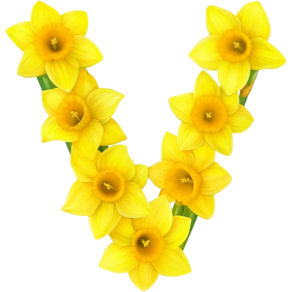 БУКВА V С НАРЦЫССАМИ emoji