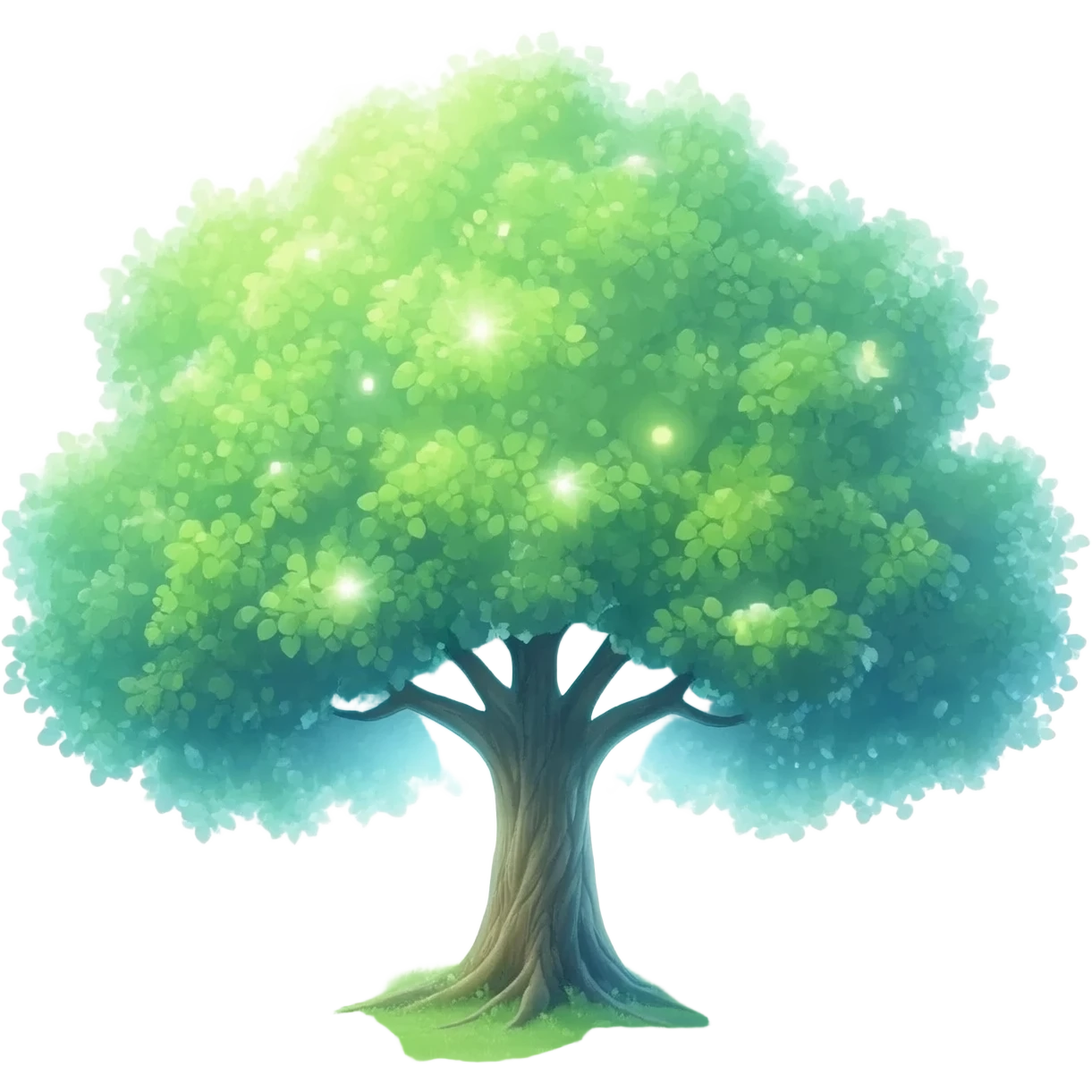 sacred tree made of pure light growing rapidly emoji