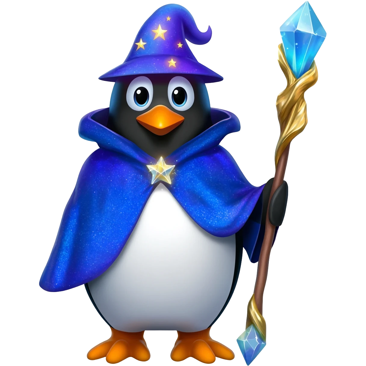 vibrant and magical Penguin Wizard emoji