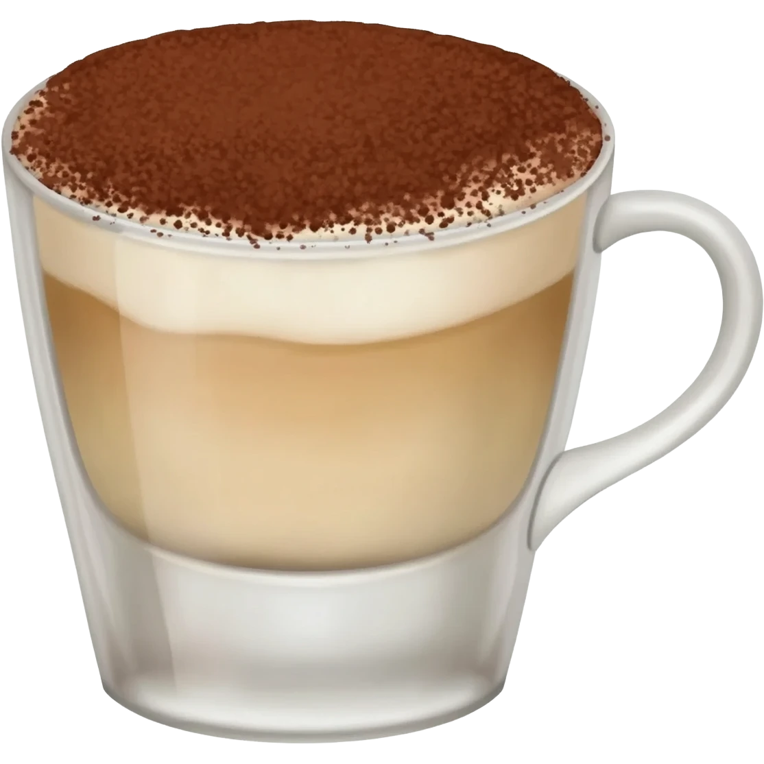 Tiramisu latte with cocoa powder on top emoji