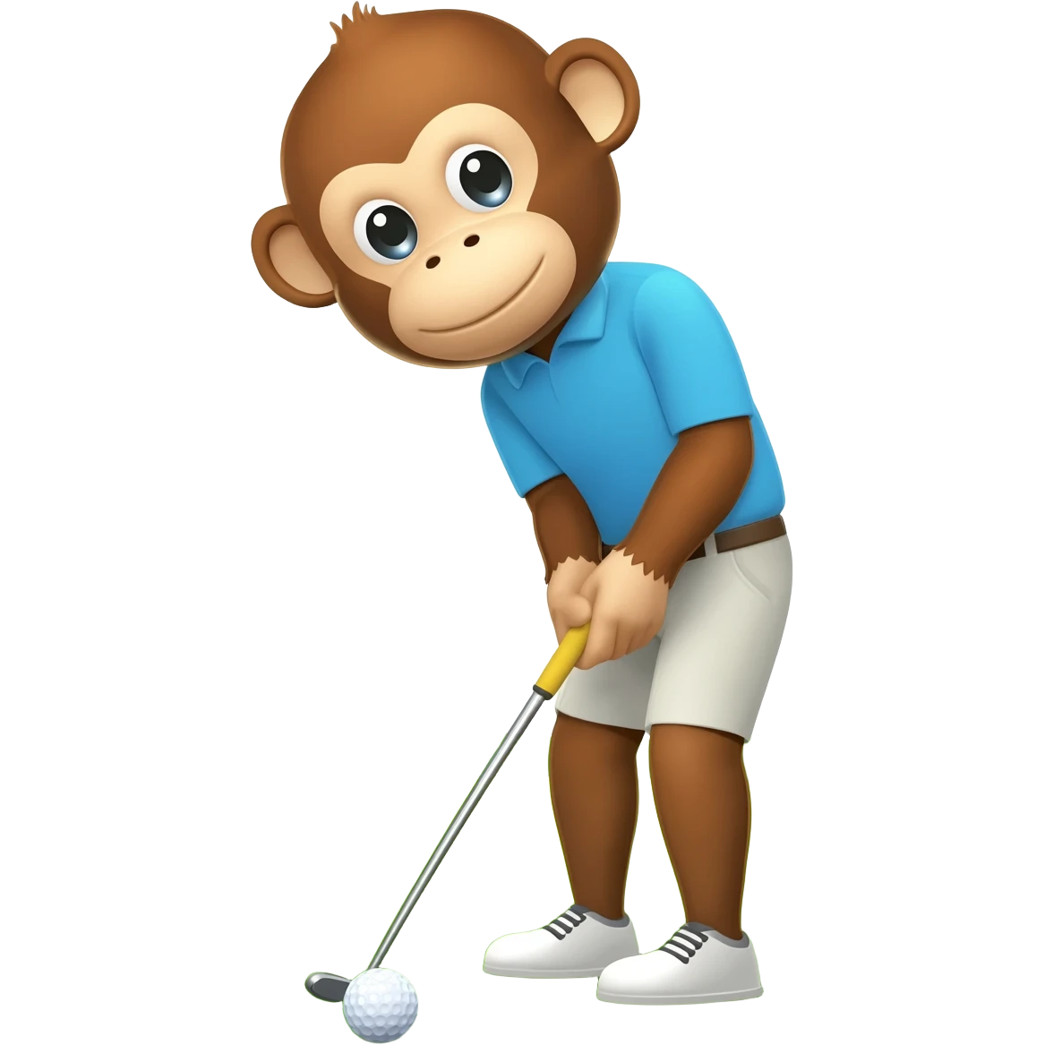 Golfing monkey emoji