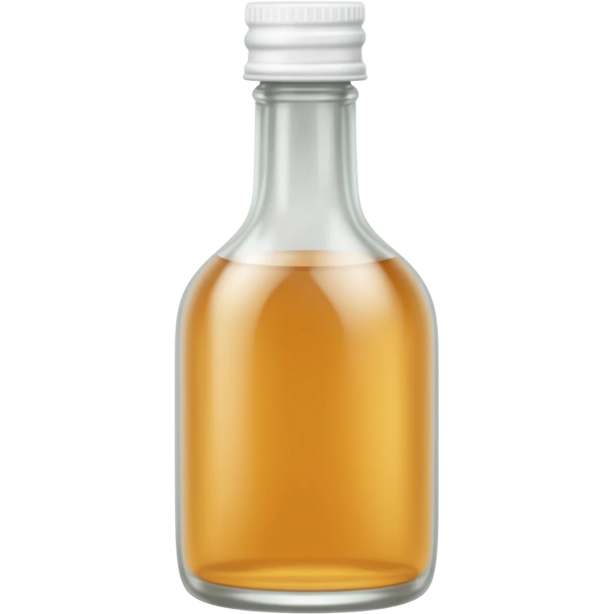 aesthetic clear syrup in tall clear full glass bottle with white lid realistic soft textures emoji