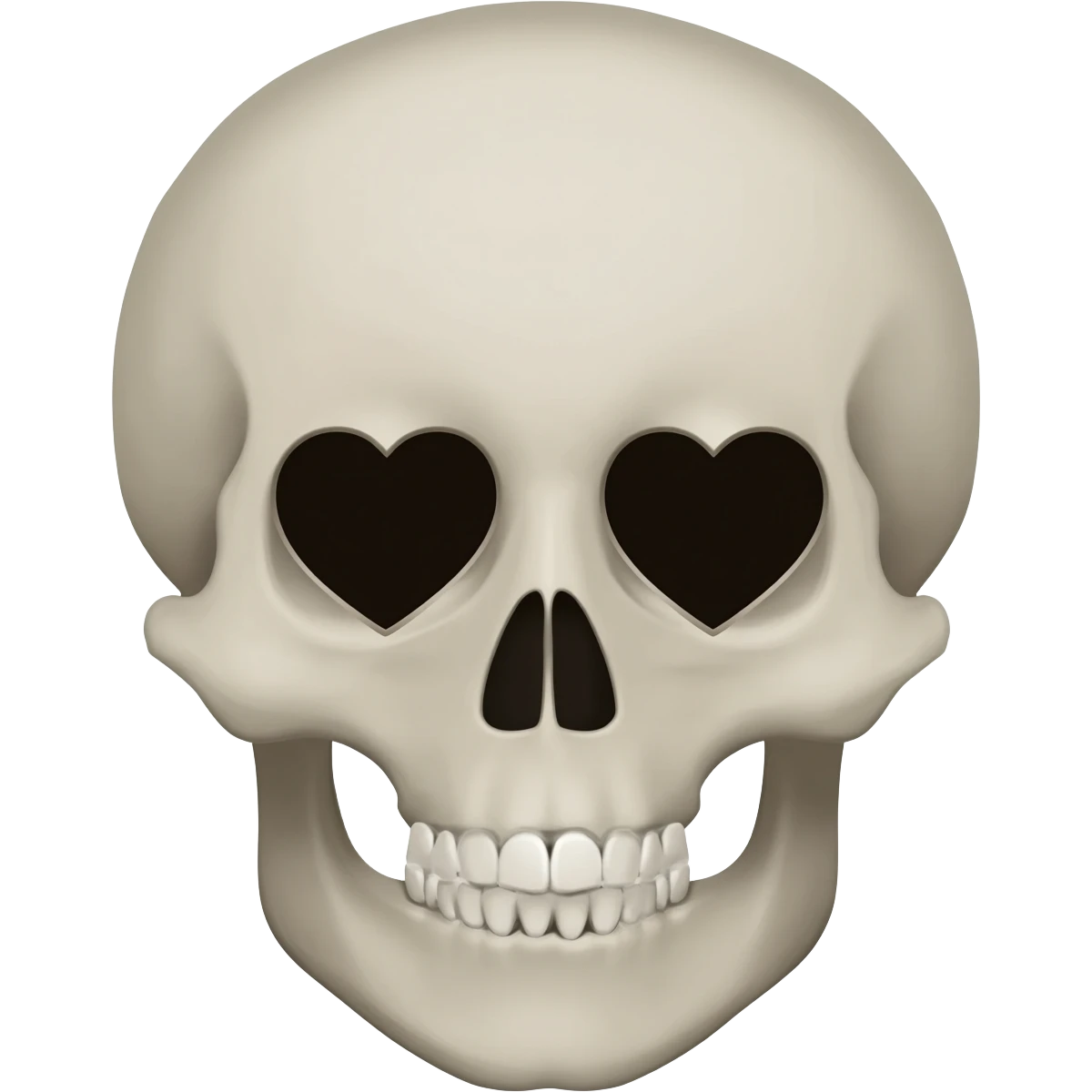 Black hearted eyes skull emoji