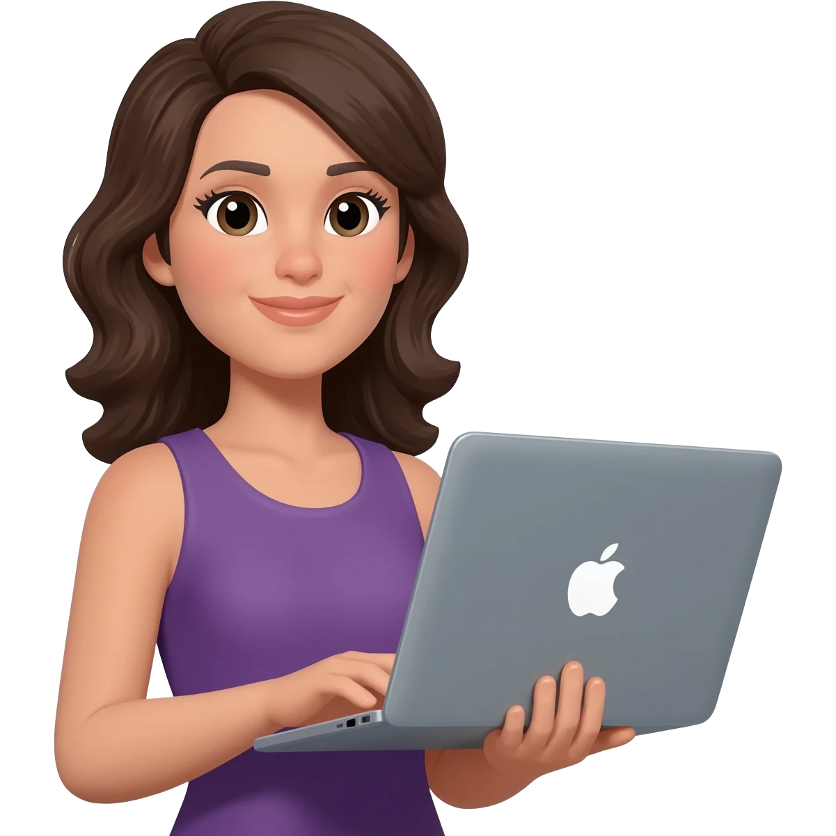 맥북을 사용하고 있는 30대 여성 emoji