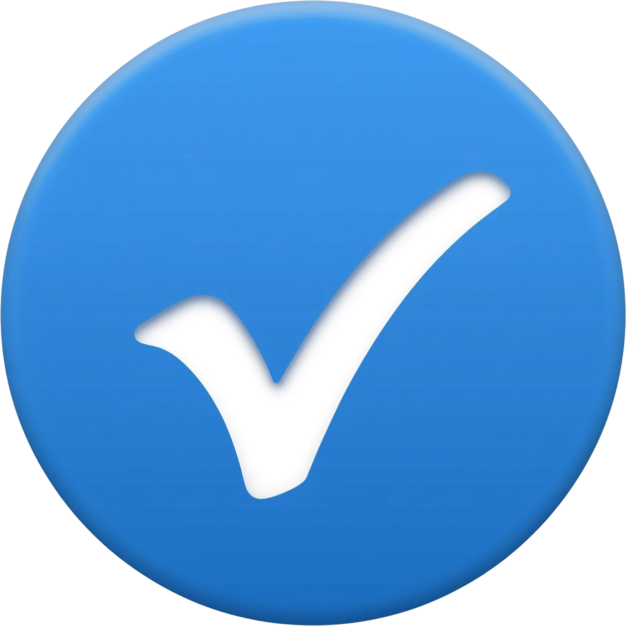 Quiero un un checpoin de buen  dentro de un círculo azul emoji