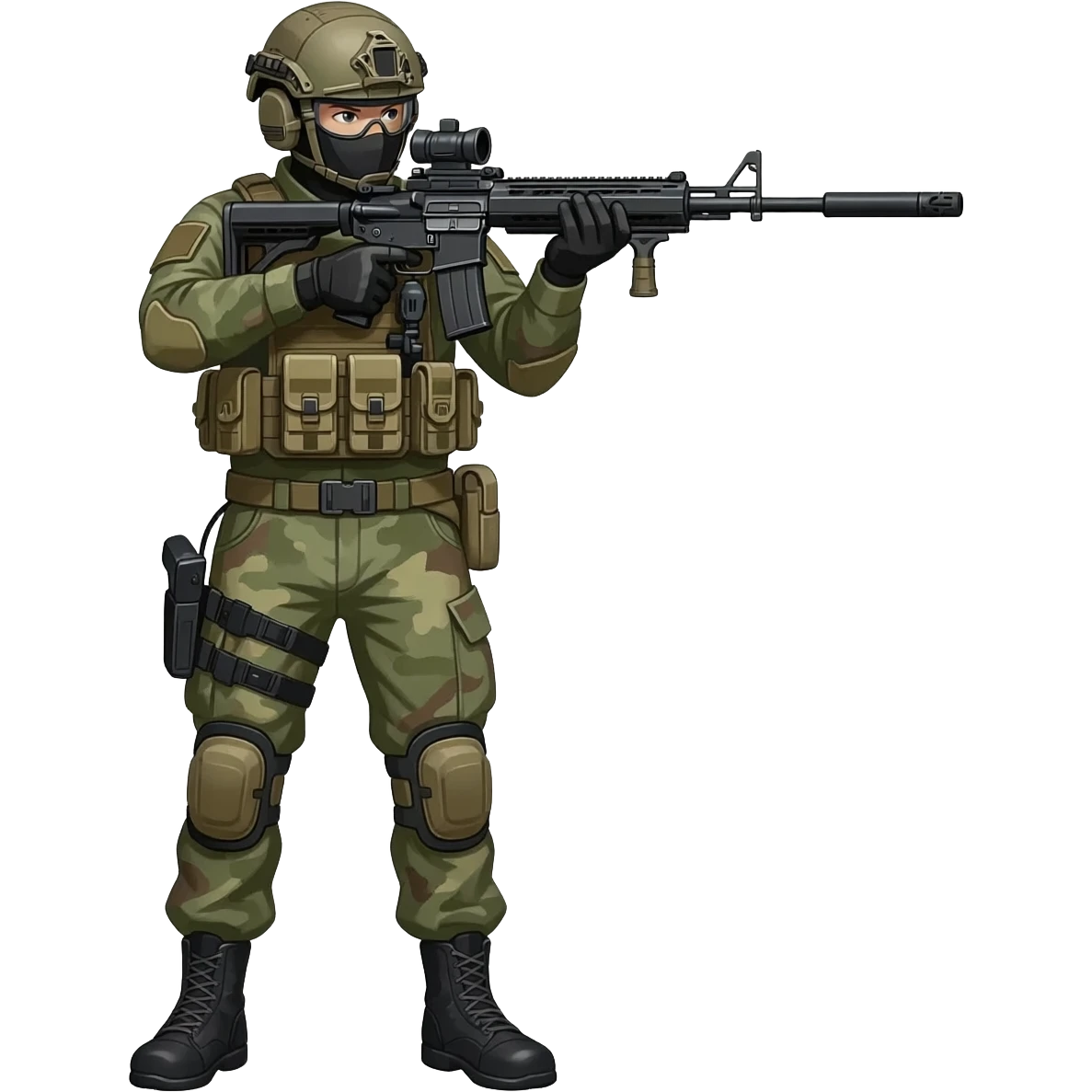 hunter assault rifle sniper military theme emoji