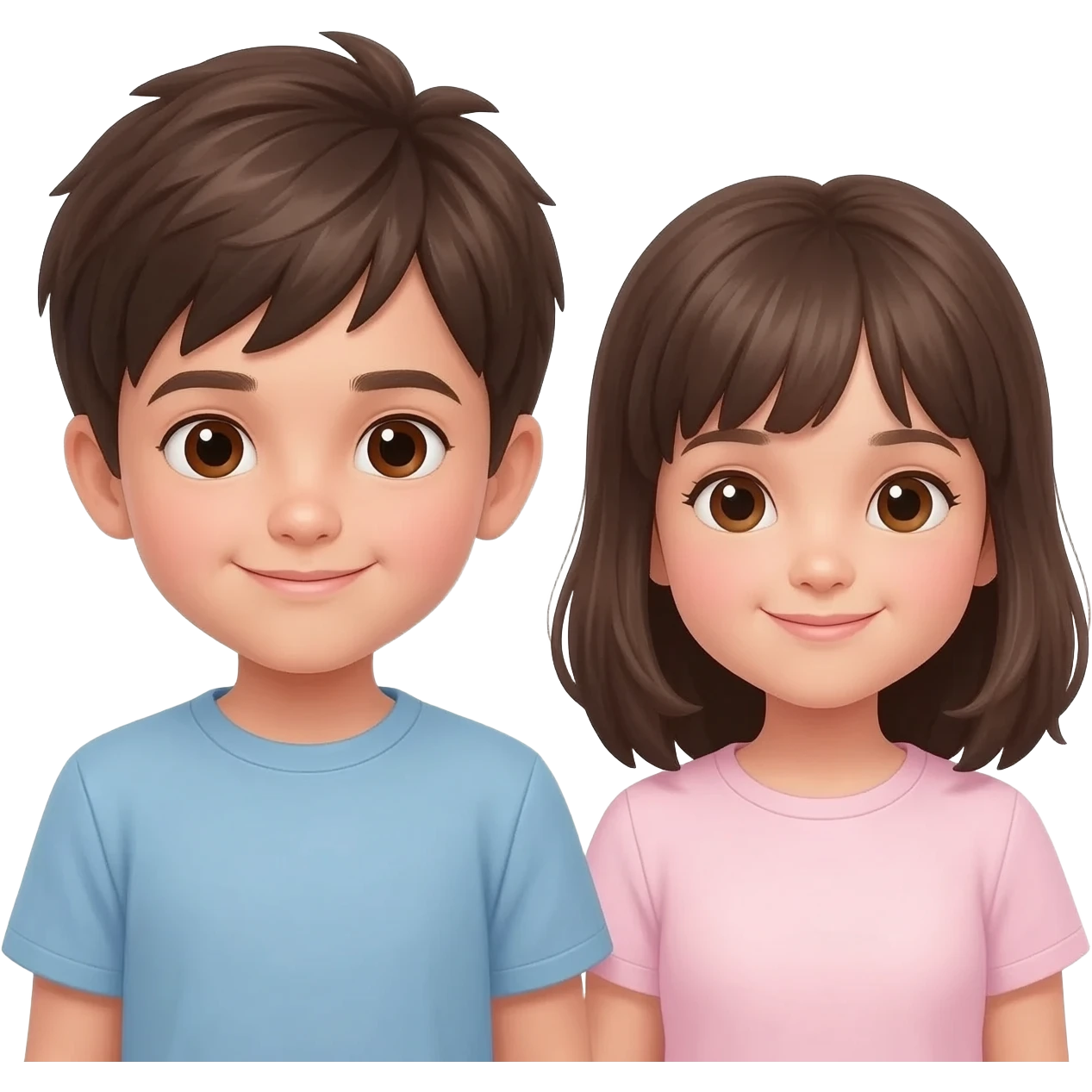 un niño i una niña que son hermanos emoji