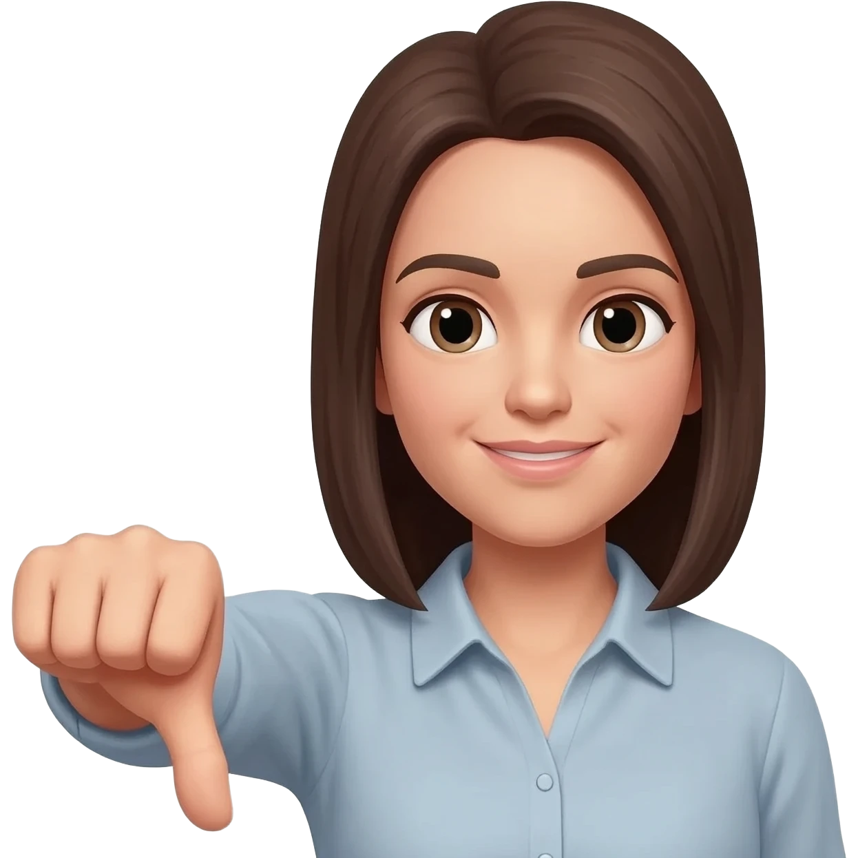 mujer con el pulgar abajo en la mano derecha emoji